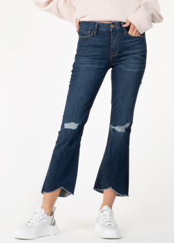Темно-синие джинсы Frame Denim с необработанным краем, фото