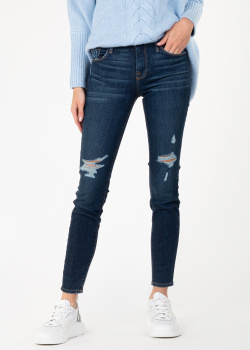 Рваные джинсы Frame Denim синего цвета, фото