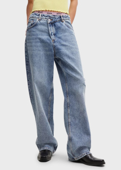 Широкие джинсы Hugo Boss Hugo с потертостями, фото