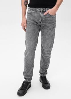 Серые джинсы Hugo Boss из эластичного хлопка, фото