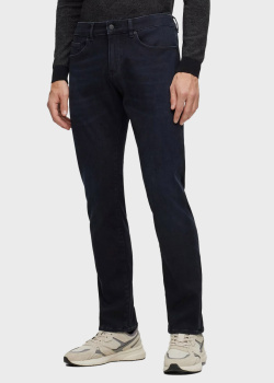 Зауженные джинсы Hugo Boss темно-синего цвета, фото