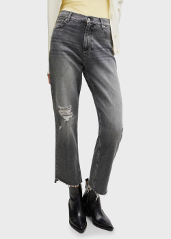 Сірі джинси Hugo Boss з необробленим краєм, фото