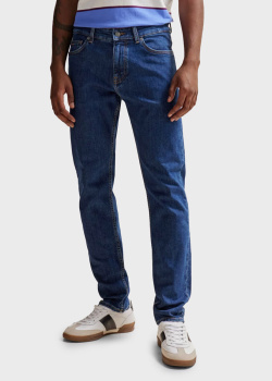 Зауженные джинсы Hugo Boss синего цвета, фото