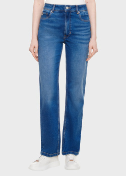 Синие джинсы Hugo Boss прямого кроя, фото