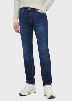 Синие джинсы Hugo Boss прямого кроя, фото