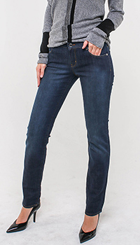 Сині джинси Love Moschino з вишивкою ззаду, фото