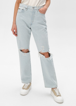Рваные джинсы Polo Ralph Lauren голубого цвета, фото