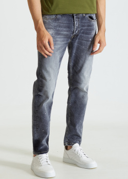 Серые джинсы PMDS с брызгами краски, фото