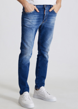 Зауженные джинсы Dsquared2 синего цвета, фото