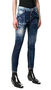 Укорочені джинси Dsquared2 темно-синього кольору, фото