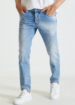 Зауженные джинсы Dsquared2 голубого цвета, фото