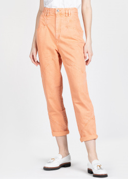 Оранжевые джинсы Isabel Marant с нашивкой на заднем кармане, фото
