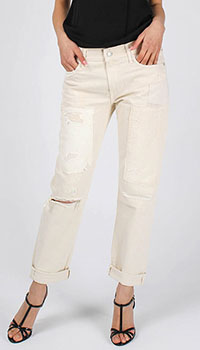 Белые рваные джинсы Polo Ralph Lauren прямого кроя, фото
