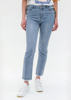 Голубые джинсы Twin-Set со шнуровкой по бокам, фото