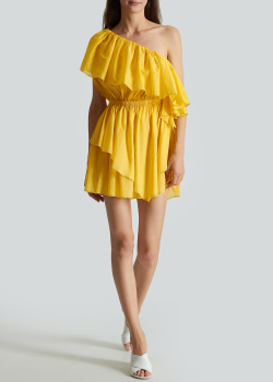 Желтое платье Alexandre Vauthier с оборками, фото