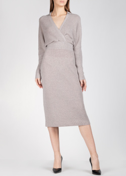 Трикотажна сукня Agnona сірого кольору, фото