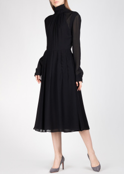 Черное платье Rochas с длинным рукавом, фото
