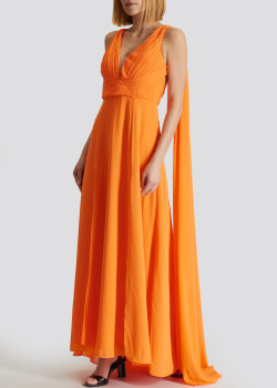 Оранжевое платье No Secrets со шлейфом, фото