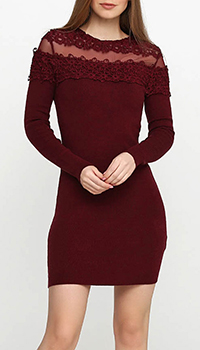 Коктейльное платье Cashmere Company бордового цвета, фото