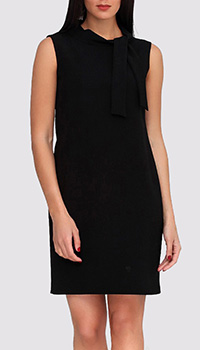 Платье с воротником Boutique Moschino до колен черного цвета, фото