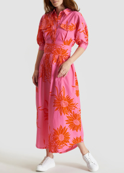 Розовое платье Pinko с крупными цветами, фото