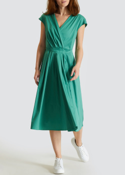 Зеленое платье Max Mara Weekend Vertice с V-образным вырезом, фото