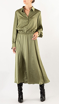 Платье-рубашка Luisa Cerano оливкового цвета, фото