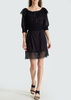 Коротка чорна сукня Charo Ruiz з мереживом, фото