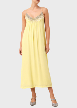 Жовта сукня Zimmermann з обробкою із кристалів, фото