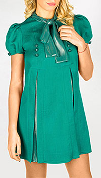 Зеленое платье Elisabetta Franchi с бантом, фото