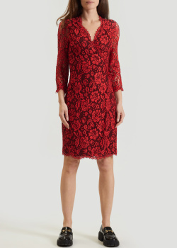 Платье с запахом DVF красного цвета, фото