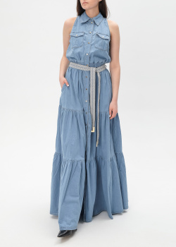Джинсова сукня Elisabetta Franchi блакитного кольору, фото