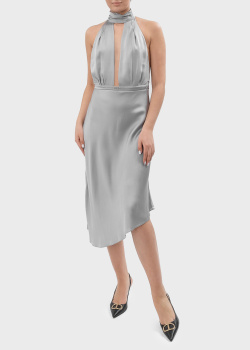 Атласна сукня Elisabetta Franchi з асиметричною спідницею, фото