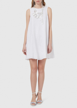 Льняное платье Emporio Armani белого цвета, фото