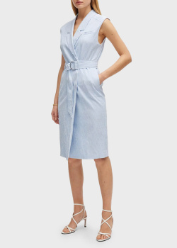 Платье на запах Hugo Boss в бело-голубую полоску, фото
