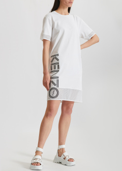 Белое платье Kenzo с сетчатой вставкой, фото