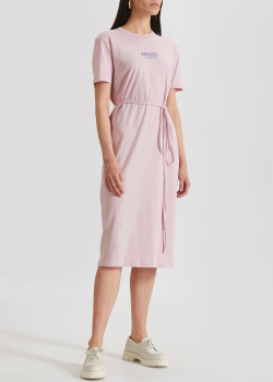 Розовое платье Kenzo с поясом, фото