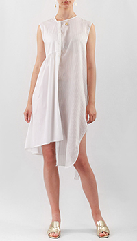 Асимметричное платье Liviana Conti белого цвета, фото