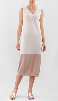 Белое платье Liviana Conti с контрастным подолом, фото