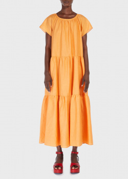 Льняное платье Max Mara Weekend оранжевого цвета, фото