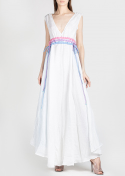 Льняное платье A Mere Co с контрастными деталями, фото