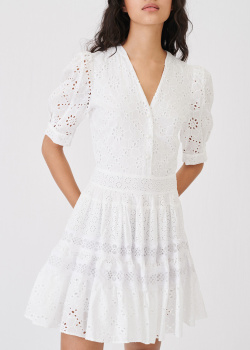 Белое платье Maje с вырезом на спине, фото