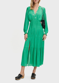 Зеленое платье Maje с разрезом, фото