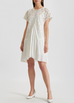 Белое платье N21 с кружевным верхом, фото