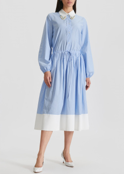 Сукня-сорочка N21 з декором на комірі, фото