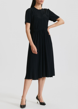 Черное платье N21 со складками, фото