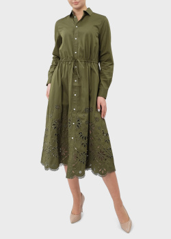Платье-рубашка Polo Ralph Lauren с ажурной вышивкой, фото