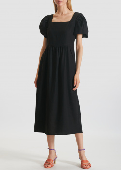 Лляна сукня-міді Marchi Jane з короткими рукавами-ліхтариками, фото