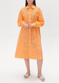 Оранжевое платье Twin-Set с вышивкой-ришелье, фото
