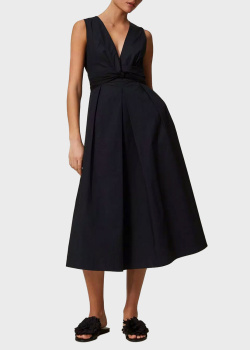 Чорна сукня Twin-Set Actitude з глибоким вирізом, фото
